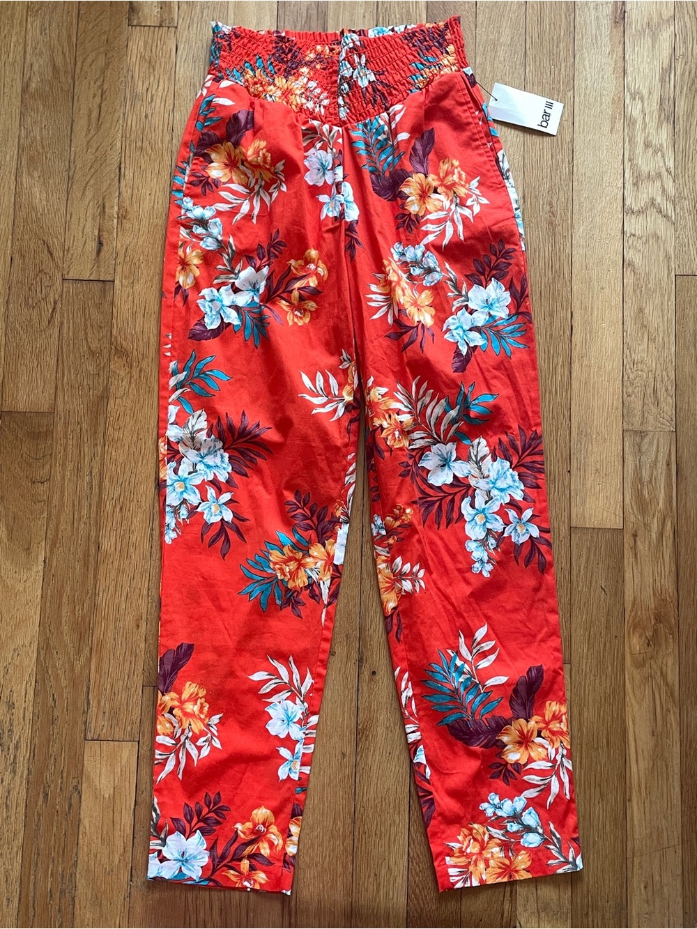 Bar III “Desert Oasis” Tropical Print Summer Pants w Pockets. Size XS. NWTs.